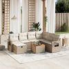 vidaXL Garden Sofa Set Beige PE rattan Modular Garden Sofa Set