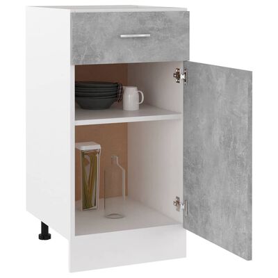 vidaXL Drawer Bottom Cabinet Concrete Gray 15.7"x18.1"x32.1" Engineered Wood