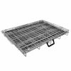 vidaXL Dog Crate Silver, Black Galvanized Steel, Plastic Large Foldable
