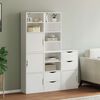 vidaXL Side Cabinet White Solid pine wood, engineered wood Medium