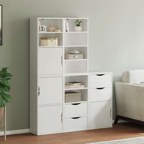 vidaXL Side Cabinet White Solid pine wood, engineered wood Medium