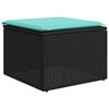 vidaXL Garden Sofa Set Black, Blue PE rattan, Powder-coated steel, Fabric