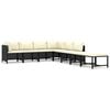 vidaXL Garden Lounge Set Black PE Rattan, Powder-Coated Steel, Polyester