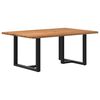 vidaXL Dining Table Light Brown Top, Black Legs