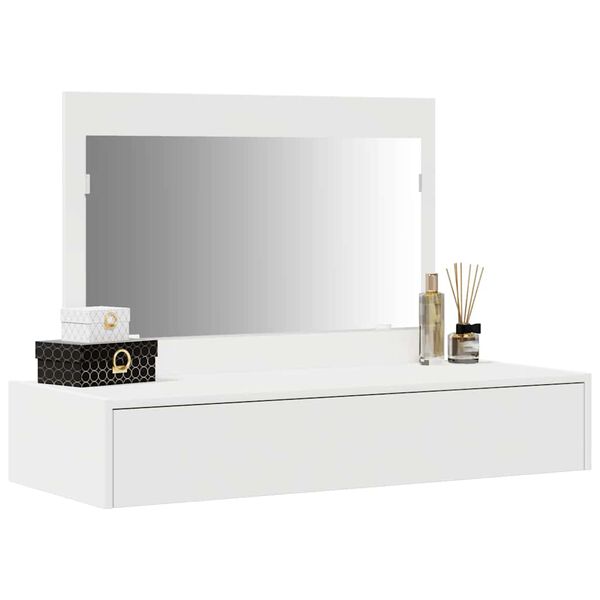 vidaXL Dressing Table White 39.37 x 15.75 x 27.56 in Engineered Wood