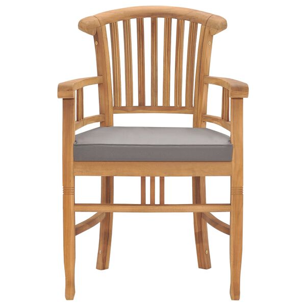 vidaXL 3 Piece Patio Dining Set with Cushions Solid Teak Wood