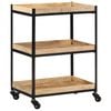 vidaXL Kitchen Trolley 23.6"x15.7"x31.5" Solid Rough Wood Mango