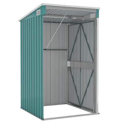 vidaXL Wall-mounted Garden Shed Green 46.5"x39.4"x70.1" Galvanized Steel