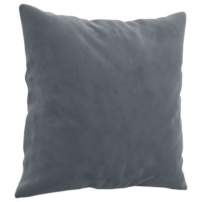 Close-up of a single gray throw pillow surface.