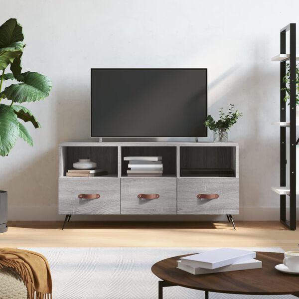 vidaXL TV Cabinet Grey Sonoma Engineered wood, Iron Medium TV Cabinet