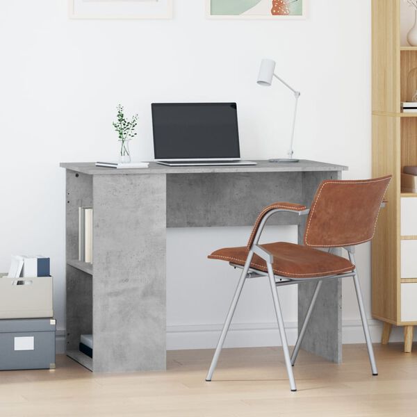 vidaXL Desk Concrete Grey Engineered wood Medium Desk Rectangular