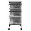vidaXL Kitchen Trolley Gray Sonoma 34.4"x15.2"x33.3" Engineered Wood