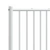 vidaXL Headboard White Powder-Coated Steel Double Bed