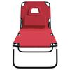 vidaXL Sun Lounger Red Oxford Fabric Standard Foldable