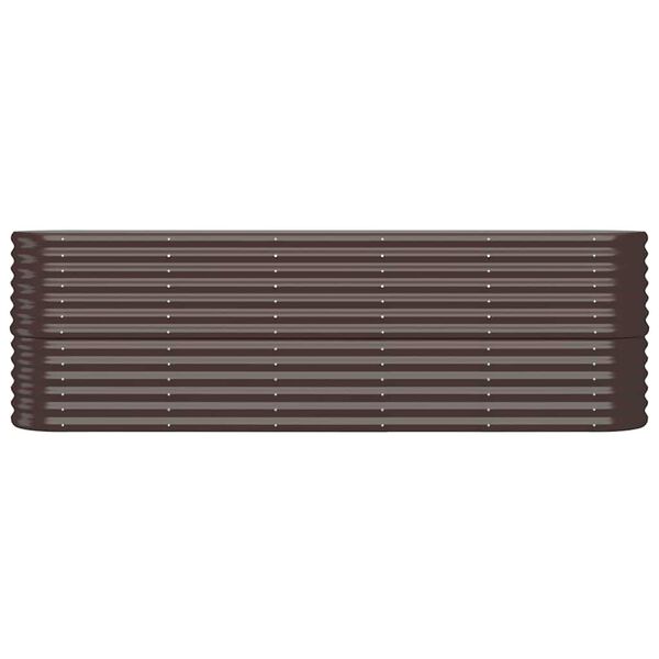 vidaXL Garden Raised Bed Brown Powder-coated steel Large Durable