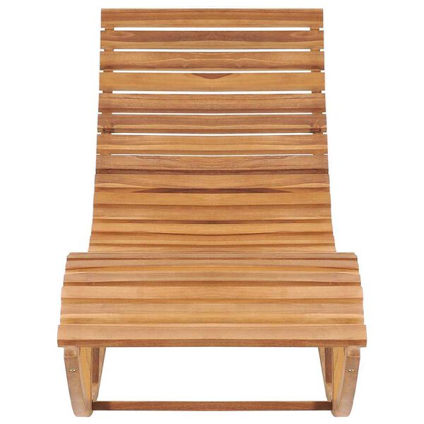 vidaXL Sun Lounger Wine Red, Natural Teak Solid Teak Wood, Polyester