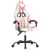 vidaXL Gaming Chair White and Pink Faux Leather