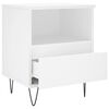 vidaXL Bedside Cabinet Set of 2 White Engineered wood Medium