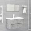 vidaXL Sink Cabinet With Basin Concrete Grey Engineered Wood, Ceramic