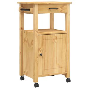 vidaXL Kitchen Trolley MONZA 18.9"x15.7"x34.8" Solid Wood Pine