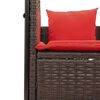 vidaXL Patio Double Sun Lounger Brown, Red