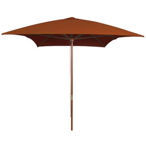 vidaXL Garden Parasol Terracotta UV protective polyester and wood