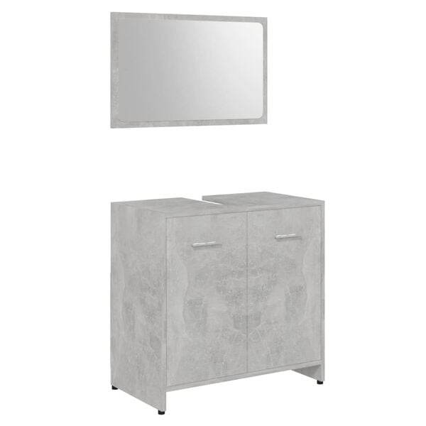 vidaXL Bathroom Furniture Set Concrete Grey Engineered Wood Medium