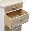 vidaXL Side Cabinet White and wood color Paulownia wood