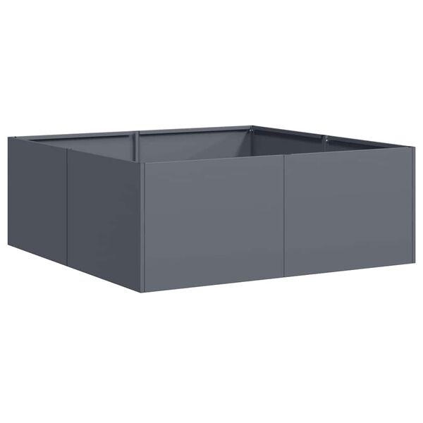 vidaXL Planter Anthracite Cold-rolled steel Large Durable Square