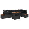 vidaXL Garden Sofa Set with Storage 7 pcs Black Poly rattan