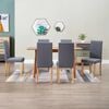 vidaXL Dining Chair Set of 6 Light Grey Fabric and Rubber wood