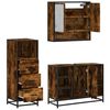 vidaXL Bathroom Furniture Set Smoked Oak Engineered Wood Medium