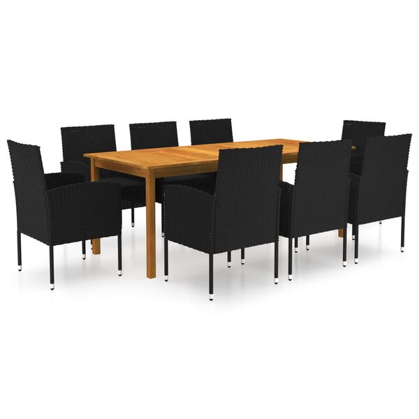 vidaXL Dining Set Black