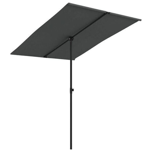 vidaXL Garden Parasol Anthracite Polyester Medium Height-Adjustable