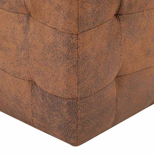 vidaXL Pouffe 2 pcs Brown 11.8" x 11.8" x 11.8" leather