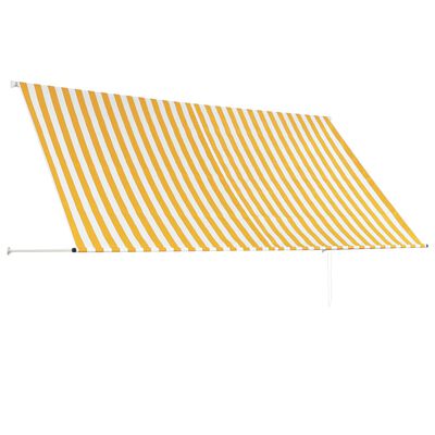 vidaXL Retractable Awning 118.1"x59.1" Yellow and White