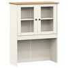 vidaXL Highboard White Solid pine wood, engineered wood, metal, glass