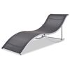 vidaXL Sunlounger Set of 2 Black and Grey Textilene fabric, Aluminum, Iron