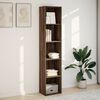 vidaXL Bookcase Brown oak Engineered wood Tall Bookcase Rectangular