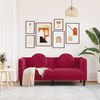 vidaXL Sofa Wine red Velvet (100% polyester), Plywood, Solid wood 2-Seater