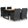 vidaXL 5 Piece Patio Dining Set Dark Gray