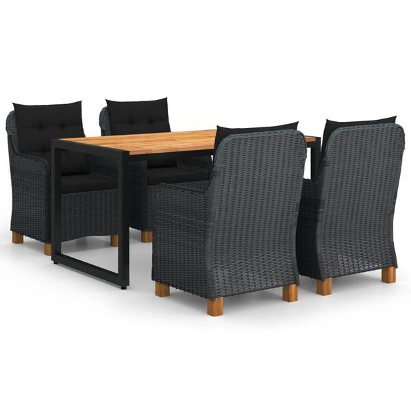 vidaXL 5 Piece Patio Dining Set Dark Gray