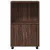 vidaXL Rolling Cabinet Brown Oak Engineered Wood Medium Rolling Cabinet