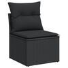 vidaXL Garden Sofa Set Black PE Rattan, Polyester, Powder-Coated Steel