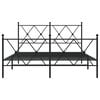 vidaXL Bed Frame Black Steel Double Bed Frame Rectangular