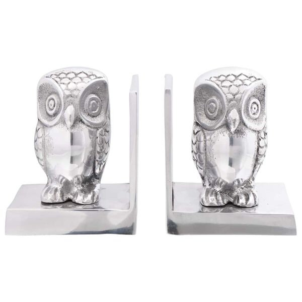 vidaXL Bookends 2 pcs Silver 7 x 9 x 11 cm Aluminium