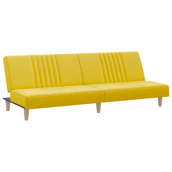 vidaXL Sofa Bed Light Yellow Fabric (100% polyester), plywood Standard