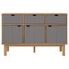vidaXL Sideboard Brown and grey Solid pine wood, engineered wood Medium