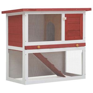vidaXL Rabbit Hutch Red Pine wood Large Durable Rabbit Hutch