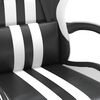 vidaXL Gaming Chair with Footrest Black and White Faux Leather